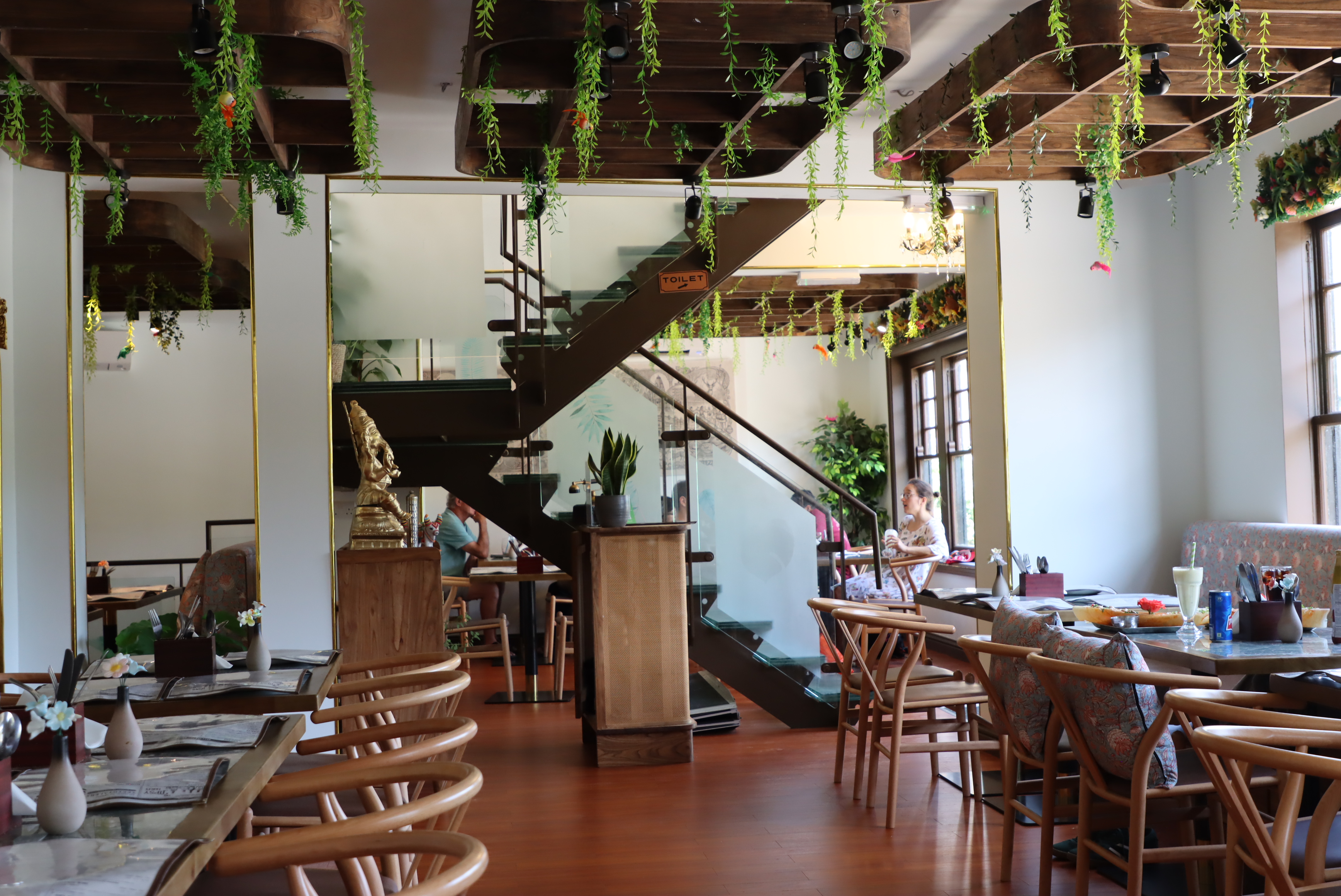 Dining room inside Namaste Village Cambridge on Castle Street