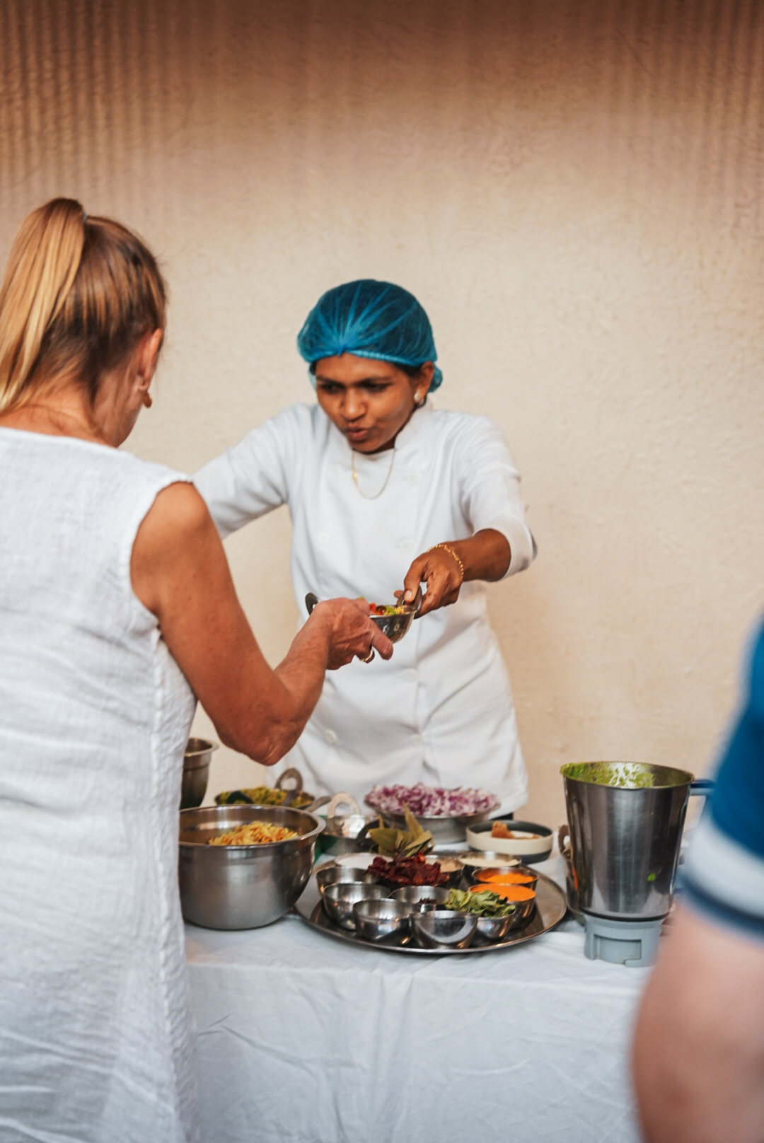 Indian bread preparation at Namaste Cookery School