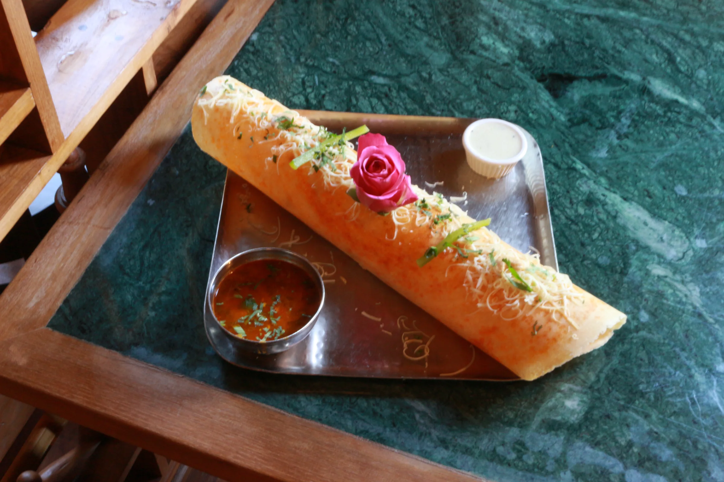 Crisp South Indian dosa served at Namaste Village Cambridge